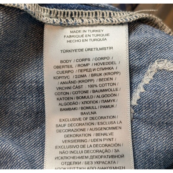 Polo Ralph Lauren Youth Size 16 Overall Dress Denim Jumper Distressed Patchwork - Picture 10 of 11